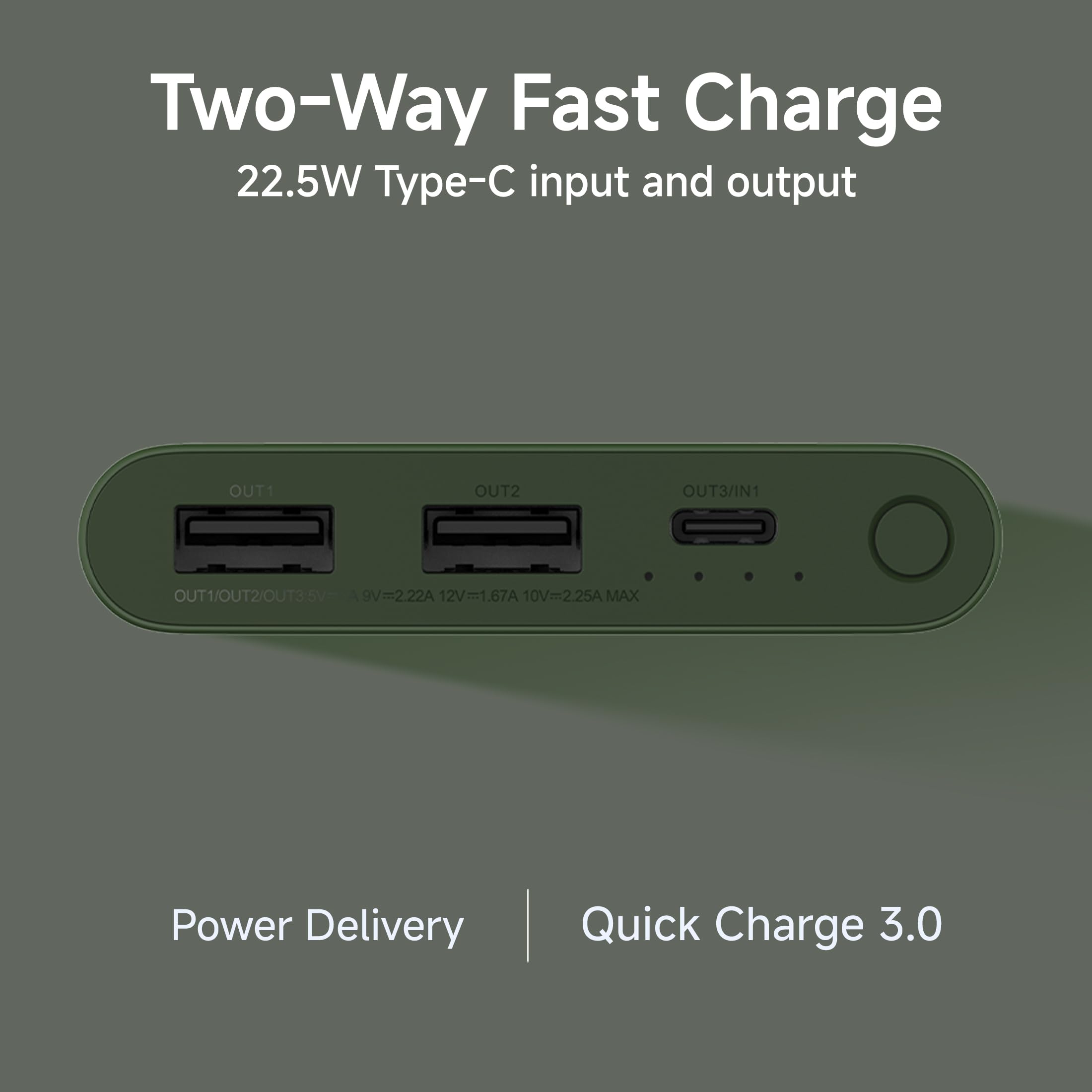 Xiaomi Pocket Power Bank 10000mAh 22.5W with Built-in Cable | Super Fast Charging PD |Smart 12 Layer Protection|Triple Output Ports|Supports Android,Apple, Tablets, Earbuds,Watch(MI Powerbank),Blue